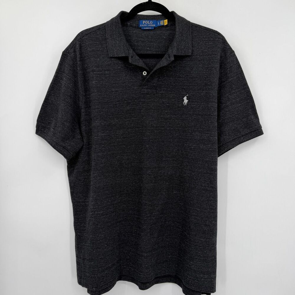 Polo Ralph Lauren Classic Fit Charcoal Gray Polo Shirt Men’s Large 100% Cotton